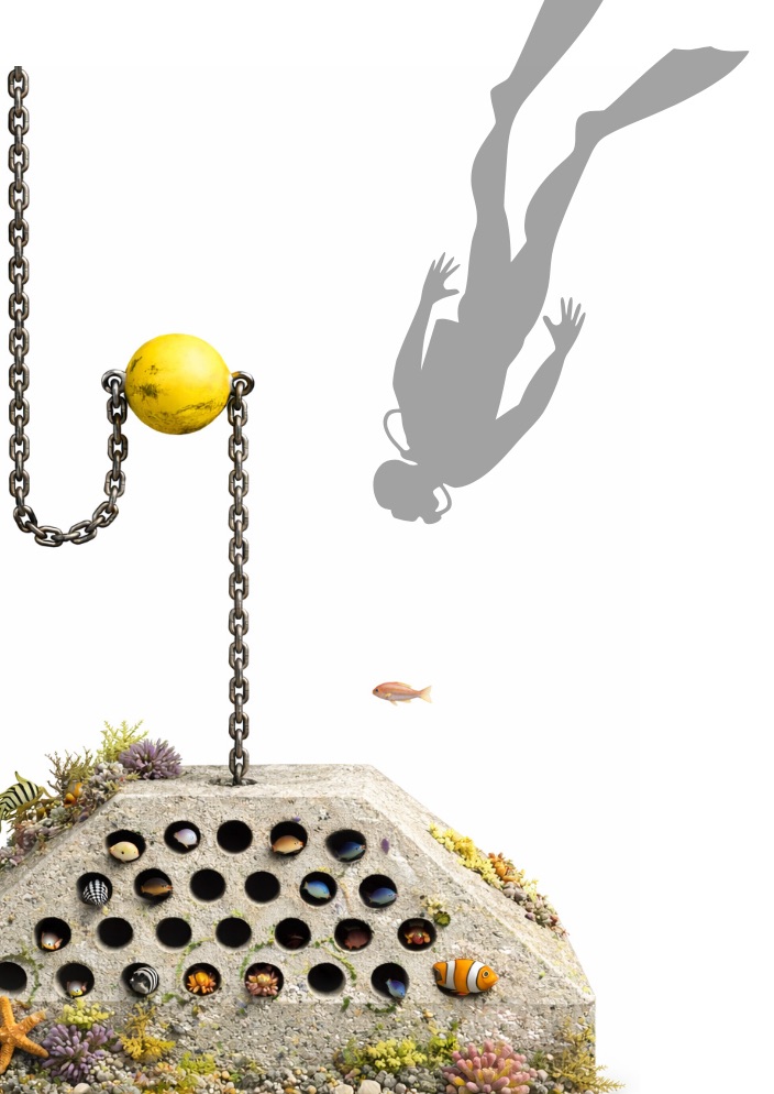 Diseño de muerto con cavidades